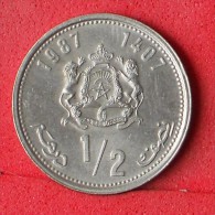 MOROCCO  1/2  DIRHAM  1987   KM# 87  -    (Nº07117) - Maroc