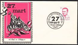 Yugoslavia 1966, Illustrated Cover "27 March Overthrow Royal Family" W./ Special Postmark "Belgrade", Ref.bbzg - Storia Postale