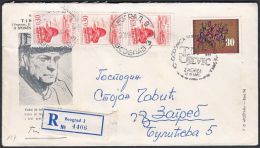 Yugoslavia 1965, Registered Illustrated  Cover "Tin Ujevic"  Belgrade To Zagreb, Ref.bbzg - Brieven En Documenten