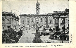 ROMA. ELEGANTE VEDUTA DEL CAMPIDOGLO E DEL PALAZZO SENATORIO, POI COMUNALE. CARTOLINA DEL 1902 - Altare Della Patria