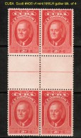 CUBA   Scott  # 406**  VF MINT NH GUTTER BLOCK Of 4 - Ungebraucht