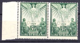 Australia 1946 Peace - Victory 1945 51/2d MNH Pair - Ungebraucht