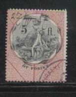 HUNGARY ALLEGORIES REVENUE 1881 5FT BLACK & ROSE WMK FT BAREFOOT 127 PERF 11.50 X 11.50 - Fiscale Zegels