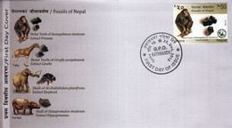 Prehistoric RAMAPITHECUS Fossil FDC NEPAL 2013 - Chimpancés