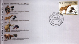 GIRAFFE Fossil FDC NEPAL 2013 - Giraffes