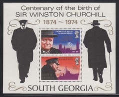 South Georgia MNH Scott #40a Souvenir Sheet Of 2 Sir Winston Churchill - Südgeorgien