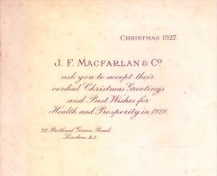 VERY OLD & VINTAGE GREETINGS CARD - 1927 - CHRISTMAS AND NEW YEAR GREETINGS - PRINTED AT GREAT BRITAIN - Other & Unclassified