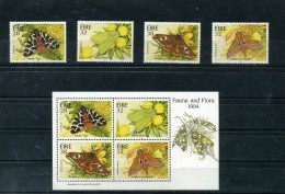 IRLANDE 864/867** + BF16  Faune Et Flore D´Irlande  Papillons - Neufs