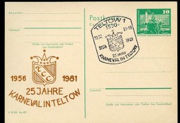 DDR P79-3-81 C139 Postkarte Privater Zudruck KARNEVAL TELTOW Sost. 1981 - Privé Postkaarten - Gebruikt