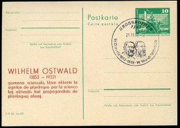 DDR P79-45-82 C212 Postkarte Zudruck WILHELM OSTWALD Sost. Großbothen WUNDT 1982 - Private Postcards - Used