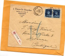 Belgium 1933 Registered Cover Mailed To Portugal - Covers & Documents