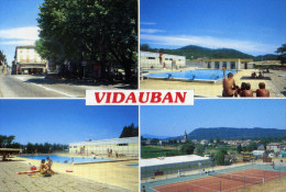 83-VIDAUBAN...NATIONALE 7,PISCINE,TENNIS..4 VUES.....CPM ANIMEE - Vidauban