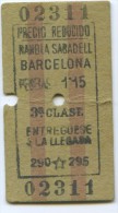 TICKET EDMONDSON DE FERROCARRIL // SABADELL - BARCELONA  // 1931 // (N+TC) - Europa