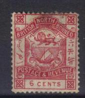 W317 - BORNEO DEL NORD 1889 , 6 Cent  Yvert N. 40  *  Mint - Noord Borneo (...-1963)