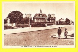 * Saint Omer (Dép 62 - Pas De Calais - France) * (Edit Fauchois, Béthune, Nr 35) Monument Aux Morts Et La Gare, Enfants - Saint Omer