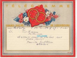Télégramme Ancien Du Grand Duché Du Luxembourg - Déposé à B?????? En 1949 - Noces à BASCHARAGE - Voir Famille - Andere & Zonder Classificatie