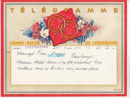 Télégramme Ancien Du Grand Duché Du Luxembourg - Déposé à LUXEMBOURG En 1949 - Noces à BASCHARAGE - Voir Famille - Andere & Zonder Classificatie