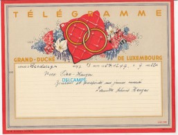 Télégramme Ancien Du Grand Duché Du Luxembourg - Déposé à BASCHARAGE En 1949 - Noces à BASCHARAGE - Voir Famille - Andere & Zonder Classificatie