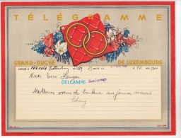 Télégramme Ancien Du Grand Duché Du Luxembourg - Déposé à BETTEMBOURG En 1949 - Noces à BASCHARAGE - Voir Famille - Autres & Non Classés
