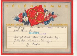 Télégramme Ancien Du Grand Duché Du Luxembourg - Déposé à SCHIFFLANGE En 1949 - Noces à BASCHARAGE - Voir Famille - Autres & Non Classés