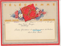 Télégramme Ancien Du Grand Duché Du Luxembourg - Déposé à PETANGE En 1949 - Noces à BASCHARAGE - Voir Famille - Otros & Sin Clasificación