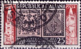 VARIETA 1952 - FRANCOBOLLI MODENA E PARMA - COLORE ROSSO SPOSTATO A SINISTRA E IN BASSO - Varietà E Curiosità