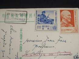 CHINA Chine Formose 1956 Marine Cachet  Sur Carte - Lettres & Documents