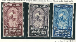 Egypt 1938 SG 266-8 MM - Nuevos