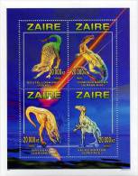 ZAIRE Animaux Prehistoriques, Prehistoire. FEUILLET 4 VALEURS Emis En 1996**  MNH - Vor- U. Frühgeschichte