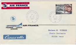 Air France 1967 Premier Vol First Caravelle Flight Cover Marseille - Oujda (Morocco) - Premiers Vols