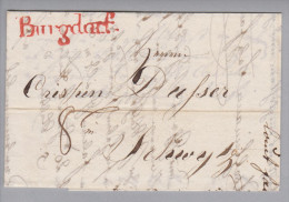 Heimat BE Burgdorf 1822-09-13 Rot Langstempel Duserbrief Nach Schwyz - ...-1845 Vorphilatelie