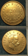 M_p> CURIOSITA' 20 Marche Umberto I° - Incisore OLIVIERI - Monedas/ De Necesidad