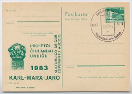 DDR P84-48-83 C54 Postkarte Zudruck ESPERANTO KARL-MARX-JAHR Sost. 1983 - Karl Marx