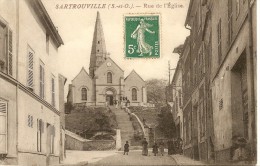 Cpa Sartrouville Rue De L´église - Sartrouville