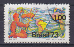 Brazil 1973 Mi. 1364      1.00 Cr Einweihung Des Unterseekabels BRACAN I. Neptun Karte Map - Used Stamps