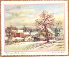 VERY OLD & VINTAGE GREETINGS CARD - CHRISTMAS AND NEW YEAR GREETINGS - COLONIAL WINTER SCENE - Other & Unclassified