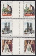 Barbados MH Scott #452-#454 Set Of 3 Gutter Pairs 25th Anniversary Of Reign Of Elizabeth II - Hinged In Gutter - Barbados (1966-...)