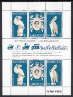 Barbados MNH Scott #474 Sheet Of 6 Plus Gutter 25th Anniversary Of Coronation Of Elizabeth II - Barbados (1966-...)