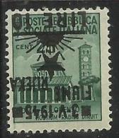 ITALY ITALIA OCCUPAZIONE FIUME 1945 LIRE 10 SU CENT. 25 MNH VARIETA´ VARIETY - Ocu. Yugoslava: Fiume
