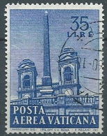 1959 VATICANO USATO POSTA AEREA OBELISCO 35 LIRE - EDV12 - Luftpost