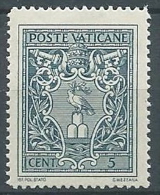 1945 VATICANO MEDAGLIONCINI 5 CENT MNH ** - EDV13 - Unused Stamps