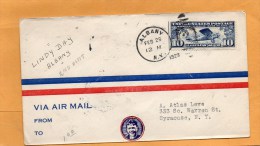 LIndbergh Flight Feb 29 1928 Air Mail Cover Mailed - 1c. 1918-1940 Covers