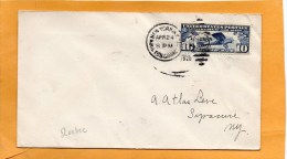 LIndbergh Flight April 24 1928 Air Mail Cover Mailed - 1c. 1918-1940 Storia Postale