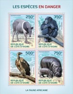 Ivory Coast. 2014 Endangered Species. (109a) - Gorilla's