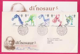 GB GREAT BRITAIN 1991 Grande Bretagne - Di´nosaurs - Dinosaur , Dinosaurs - 5v FDC + Brochure - Cachet Cxl - As Scan - Fossilien