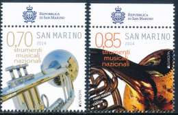 SAN MARINO EUROPA 2014 "National Music Instruments" Set Of 2v** - 2014