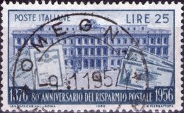 VARIETA 1956 - RISPARMIO POSTALE - PALAZZO SPOSTATO IN ALTO - Varietà E Curiosità