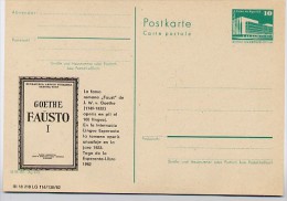 DDR P 84-12-82 C10 Postkarte Zudruck ESPERANTO GOETHE "FAUST I" Leipzig 1982 - Private Postcards - Mint