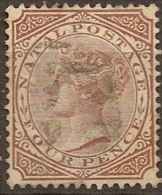 NATAL 1874 4d Brown QV SG 69 U #BT18 - Natal (1857-1909)