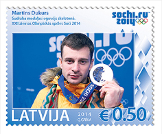 Latvia 2014 SILVER Medalist In OLIMPIC GAMES RUSSIA Sochi Skeleton MARTINS DUKURS MNH - Winter 2014: Sochi